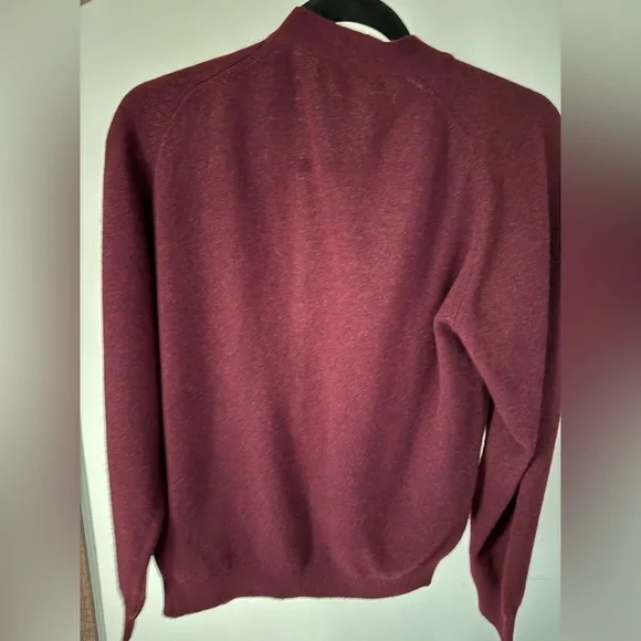 Pringle Deep Red Men's Cardigan Sweater Vintage - Picture 3 of 3